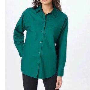 NEW Abercrombie & Fitch Women’s Oversized Button Up Shirt Top - Green - Small